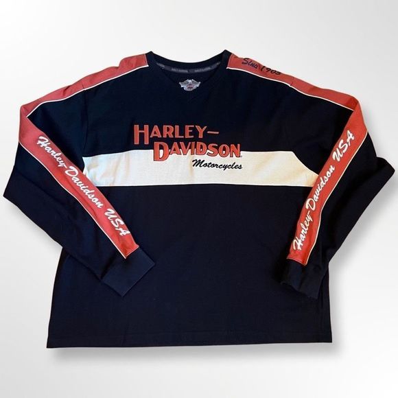 Harley-Davidson Other - Harley Davidson Embroidered Embossed Long Sleeve Jersey Size 3X